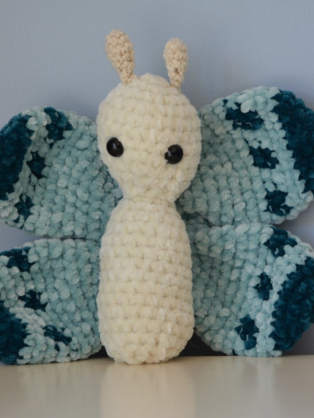 Crochet Butterfly Plushy Blue